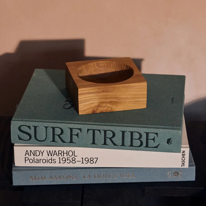 HKliving - Teak cube Schale, small, Teakholz