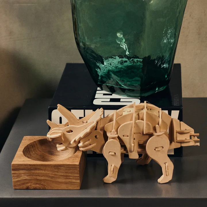 HKliving - Teak cube Schale, small, Teakholz