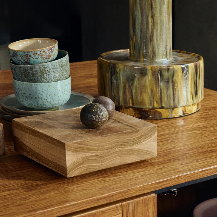 HKliving - Teak cube, medium, Teakholz
