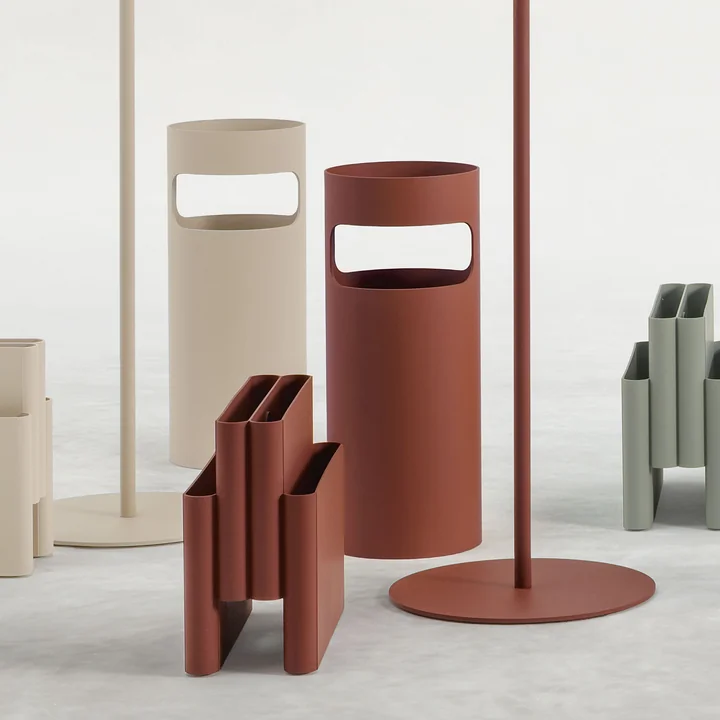 Kartell - Portaombrelli Schirmständer, mat dove grey und mat burgundy