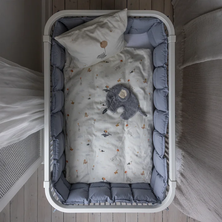 Sebra - Baby-Bettnestchen, abgesteppt / dusty blue
