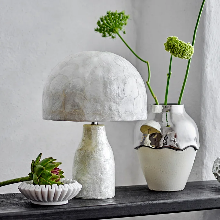 Bloomingville - Adria Tischleuchte, H 43 cm, mother of pearl
