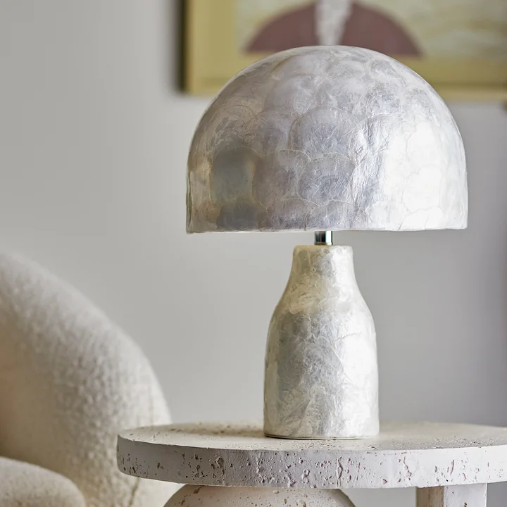 Bloomingville - Adria Tischleuchte, H 43 cm, mother of pearl