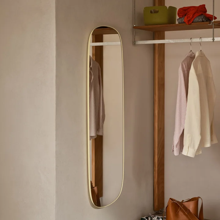 Muuto - Framed Mirror, 150 cm, hellgelb / Klarglas