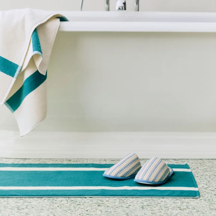 HAY - Stripe Badematte 50 x 80 cm, petrol blue