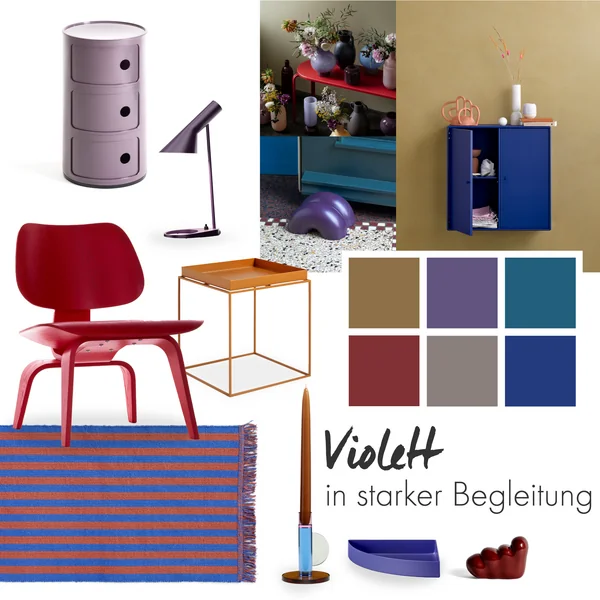 Moodboard Farbtrend Violett