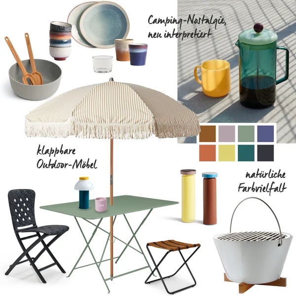 Moodboard Retro Camping-Ausrüstung Ratgeber