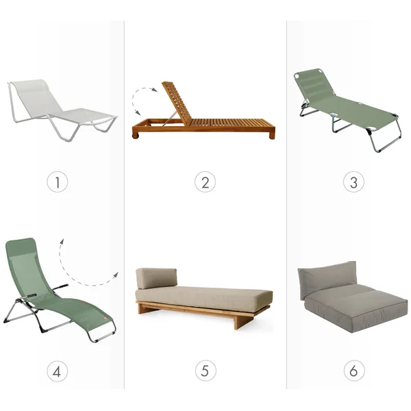 PUK - Gartenliegen - Übersicht Typen