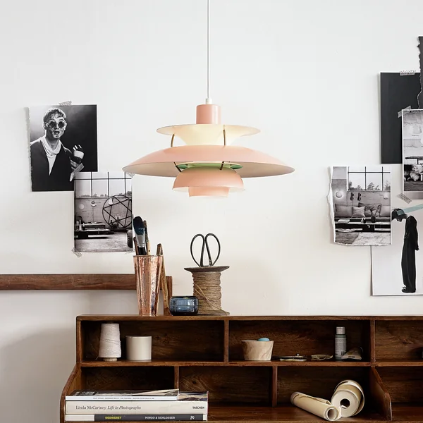 Louis Poulsen - PH 5 Pendelleuchte, zart rosa / grün (matt)