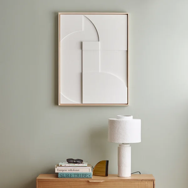 Relief gerahmtes Wandbild A von HKliving in der Ausführung weiss