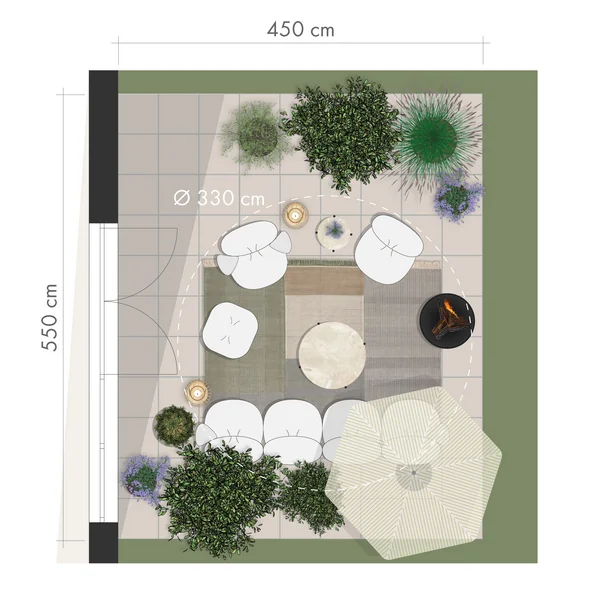 Terrasse mit grosszügigem Loungebereich
