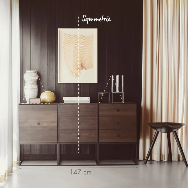 Kommode dekorieren Symmetrie